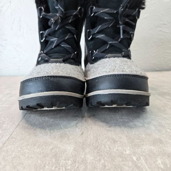 Sorel Boots Waterproof Gray Black Fur Lined Outdoor Lace Up Snow Winter Booties - Picture 3 of 13